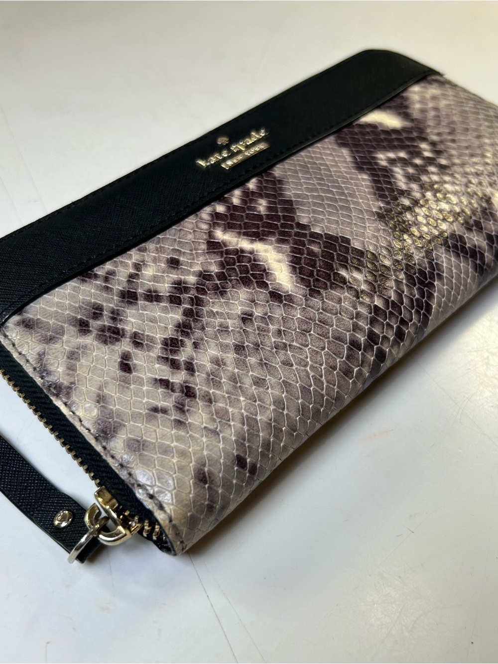 Kate Spade New York Snake Embossed Zip Around Continental Wallet